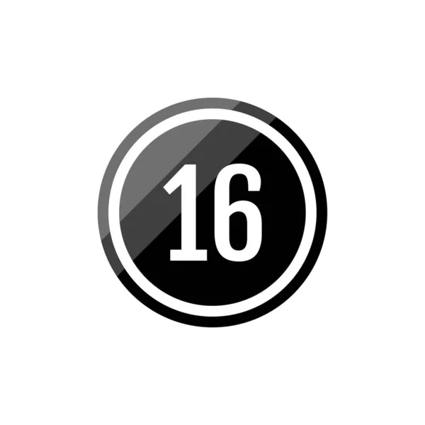 Schwarze Runde Vektor Illustration Zeichen Symbol Der Zahl — Stockvektor