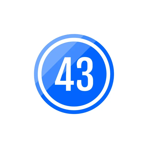 43号的圆形矢量符号图标 — 图库矢量图片