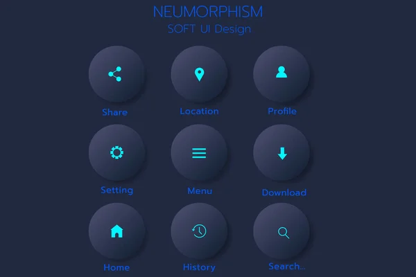 Web Tasarımı İçin 3B Neumorphic Botton.