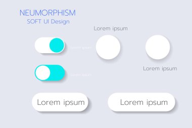 Neumorphic Bottons Soft UI Tasarımı, 3D UI Tasarımı.