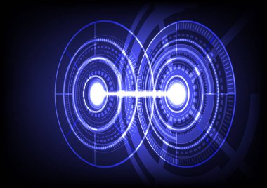 Bilim Kurgu Modern Kullanıcı Arayüzü Elementleri. Gelecekçi Soyut Yapılandırma. UI oyunu için iyi. Veri bilgi grafikleri için çember elemanları. Vektör İllüstrasyonu.