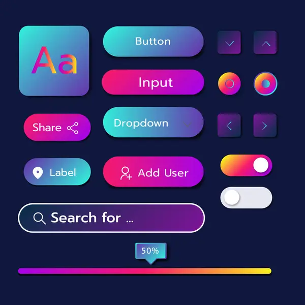 3D Neumorphic Soft UI Design. 3D Bottons.
