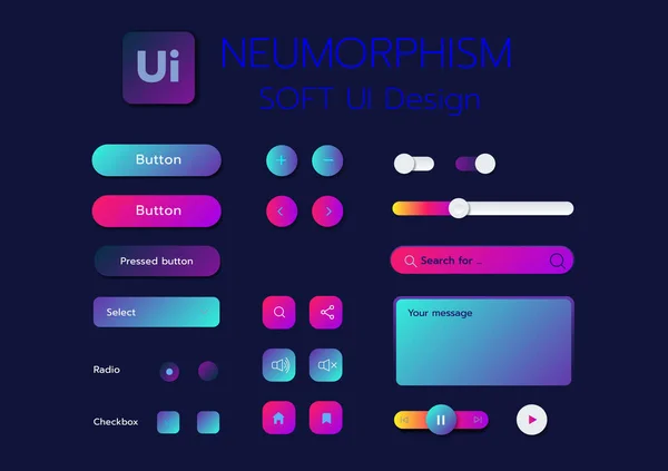 3D Neumorphic Soft UI Design. 3D Bottons.