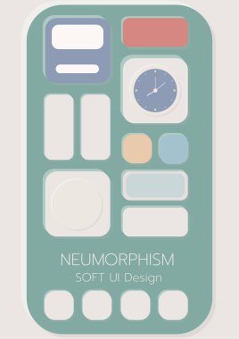 3D Neumorphic Soft UI Design. 3D Bottons.