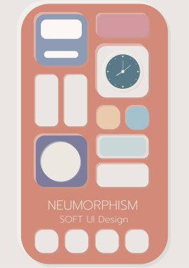 3D Neumorphic Soft UI Design. 3D Bottons.