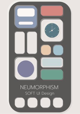 3D Neumorphic Soft UI Design. 3D Bottons.