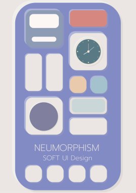 3D Neumorphic Soft UI Design. 3D Bottons.