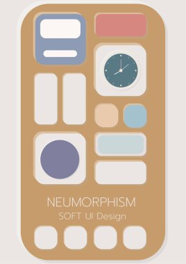 3D Neumorphic Soft UI Design. 3D Bottons.