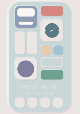 3D Neumorphic Soft UI Design. 3D Bottons.