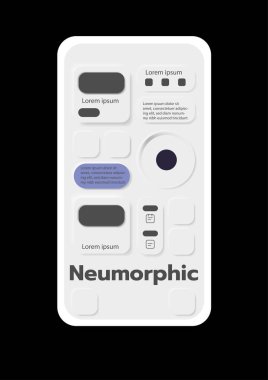 3D Neumorphic Soft UI Design. 3D Bottons.