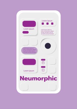 3D Neumorphic Soft UI Design. 3D Bottons.