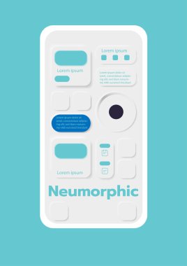 3D Neumorphic Soft UI Design. 3D Bottons.