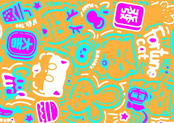 El çizimi illüstrasyon, El çizimi karikatür çizimi, karikatür kalabalık el çizimi desen, Doodle tarzı. vektör illüstrasyonu