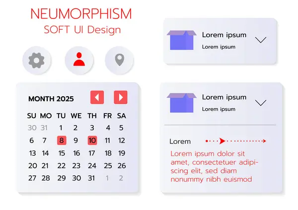 3D Neumorphic Soft UI Design. 3D Bottons.