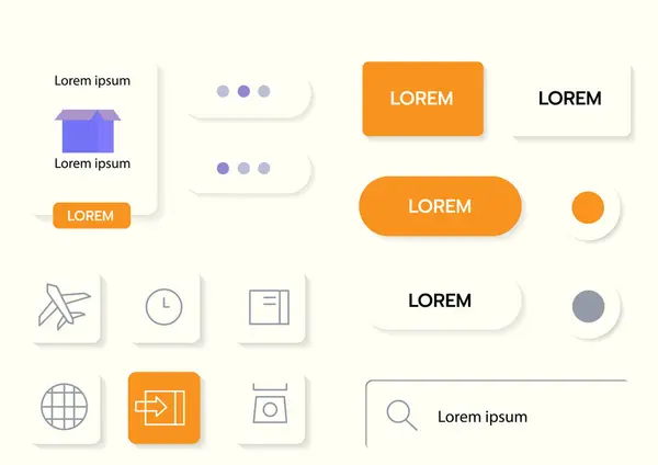 3D Neumorphic Soft UI Design. 3D Bottons.
