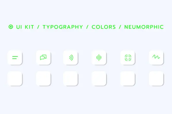 3D Neumorphic Soft UI Design. 3D Bottons.