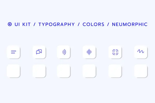 3D Neumorphic Soft UI Design. 3D Bottons.