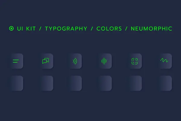 3D Neumorphic Soft UI Design. 3D Bottons.