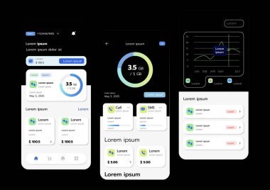 Düz UI veya UX tasarımının 3B Vektör illüstrasyonu.