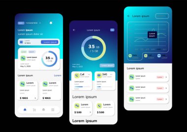 Düz UI veya UX tasarımının 3B Vektör illüstrasyonu.
