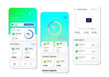 Düz UI veya UX tasarımının 3B Vektör illüstrasyonu.