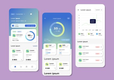 Düz UI veya UX tasarımının 3B Vektör illüstrasyonu.