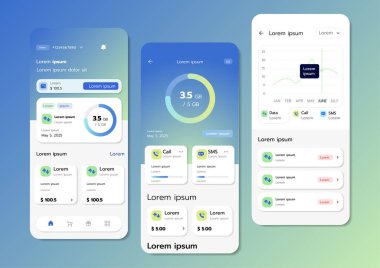 Düz UI veya UX tasarımının 3B Vektör illüstrasyonu.