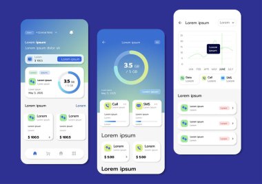 Düz UI veya UX tasarımının 3B Vektör illüstrasyonu.