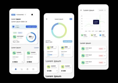Düz UI veya UX tasarımının 3B Vektör illüstrasyonu.