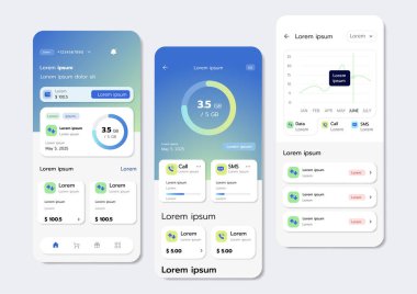 Düz UI veya UX tasarımının 3B Vektör illüstrasyonu.