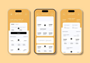 Düz UI veya UX tasarımının 3B Vektör illüstrasyonu.
