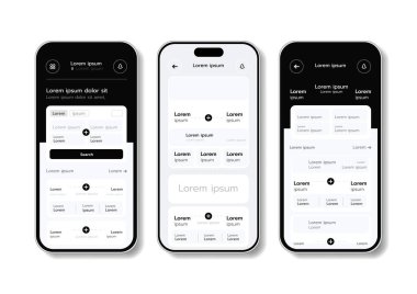 Düz UI veya UX tasarımının 3B Vektör illüstrasyonu.