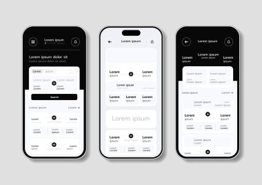 Düz UI veya UX tasarımının 3B Vektör illüstrasyonu.