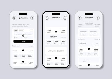 Düz UI veya UX tasarımının 3B Vektör illüstrasyonu.