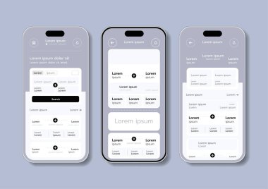 Düz UI veya UX tasarımının 3B Vektör illüstrasyonu.