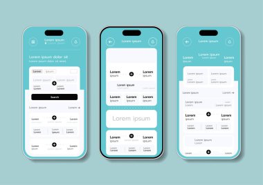 Düz UI veya UX tasarımının 3B Vektör illüstrasyonu.