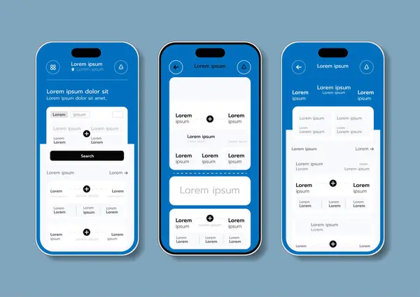 Düz UI veya UX tasarımının 3B Vektör illüstrasyonu.