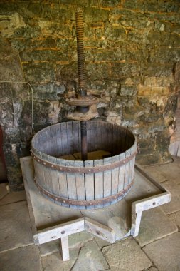 Wine cellar in old medieval castle