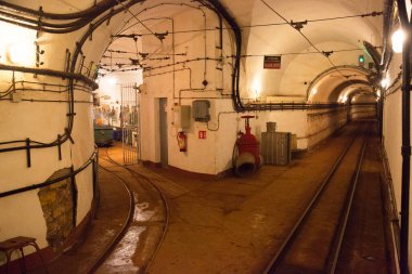 Railway in bunker in World War I museum, France