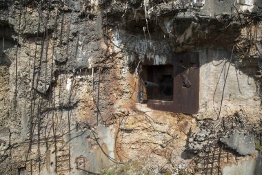 Concrete military pillbox in World War I museum, France