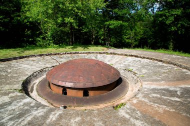 Concrete military pillbox in World War I museum, France