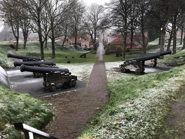 Museo Militare Storico All Aperto Inverno Nei Paesi Bassi — Foto Stock