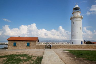 Yunanistan 'da güzel beyaz deniz feneri