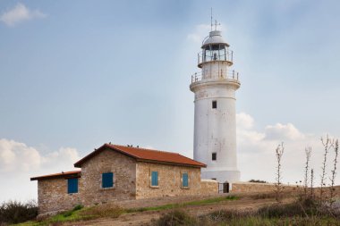 Yunanistan 'da güzel beyaz deniz feneri