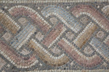 Yunanistan 'daki antik binada mozaik tabanı