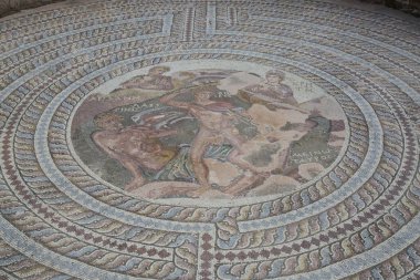 Yunanistan 'daki antik binada mozaik tabanı