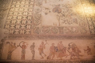 Yunan tapınağındaki güzel antik mozaik 