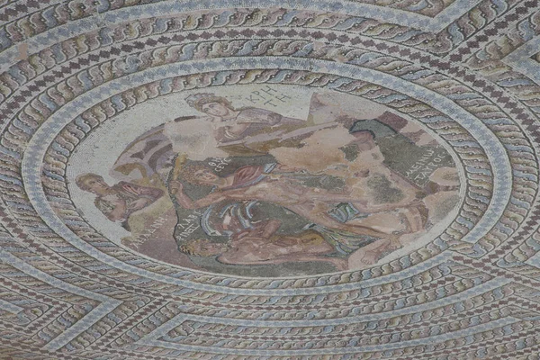 Piso Mosaico Edifício Antigo Grécia — Fotografia de Stock