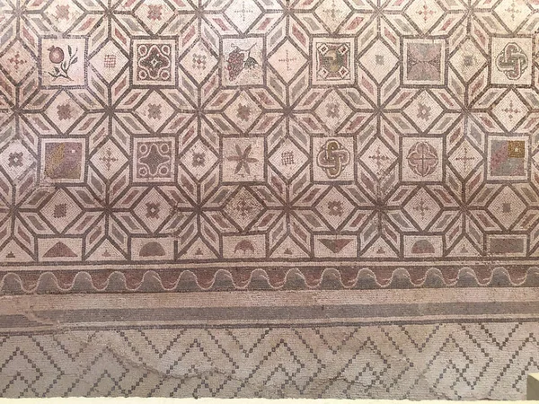 Piso Mosaico Edificio Antiguo Grecia — Foto de Stock