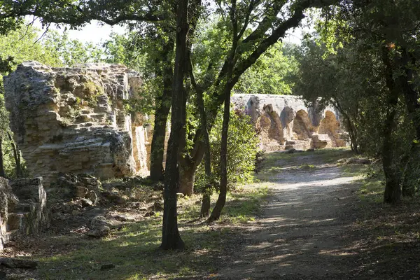 Muinaisen Roomalaisen Pont Gard Akveduktin Viaduct Sillan Rauniot Nimesissä Etelä — kuvapankkivalokuva